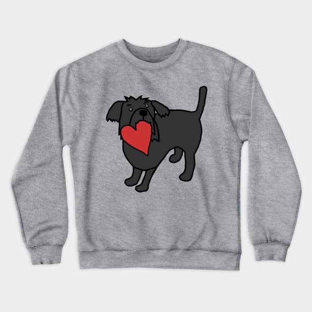 Cute Dog with Love Heart for Valentines Day Crewneck Sweatshirt by ellenhenryart